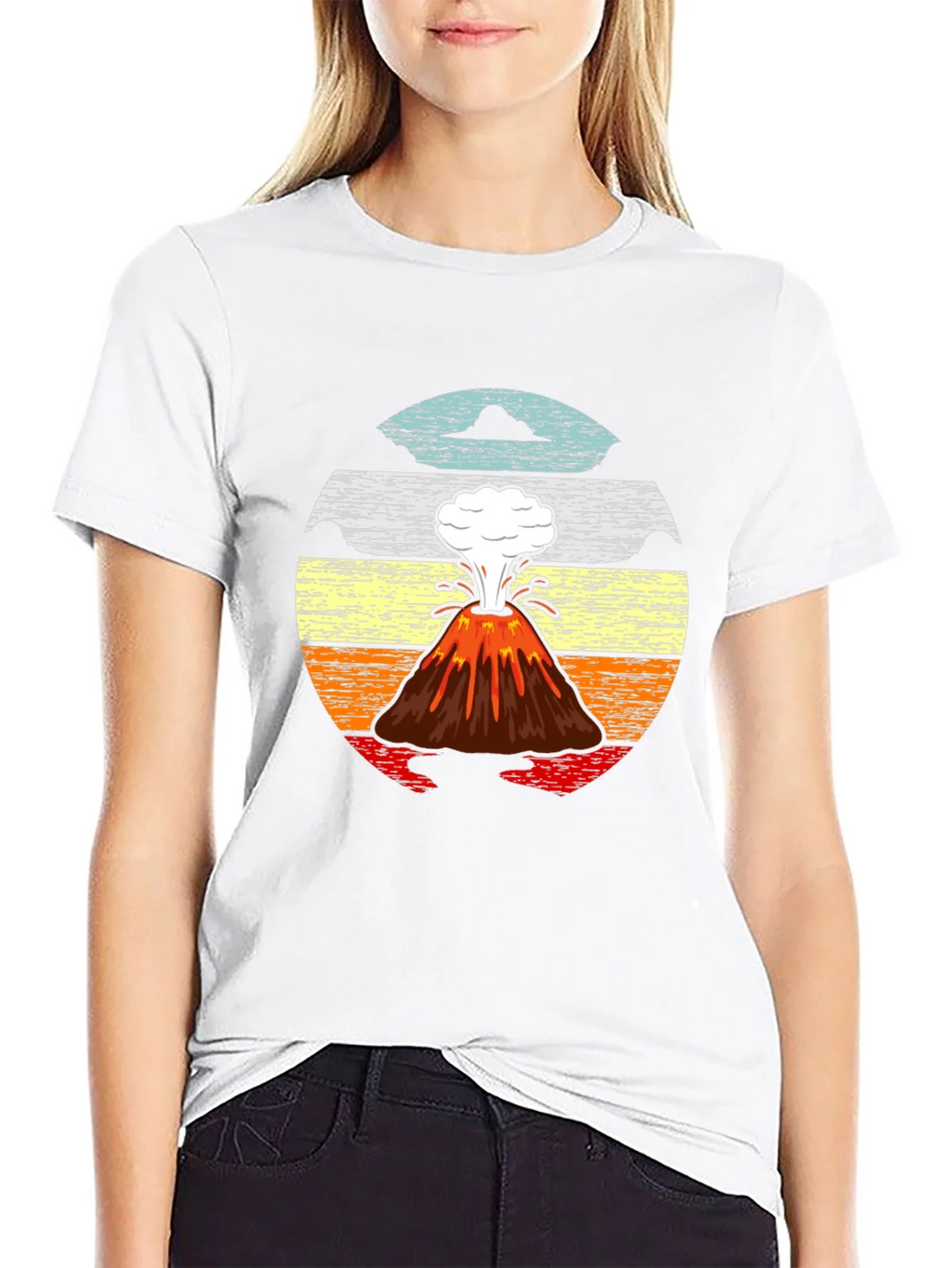 Volcano Sunset Graphic Tee - Retro Style product image 5