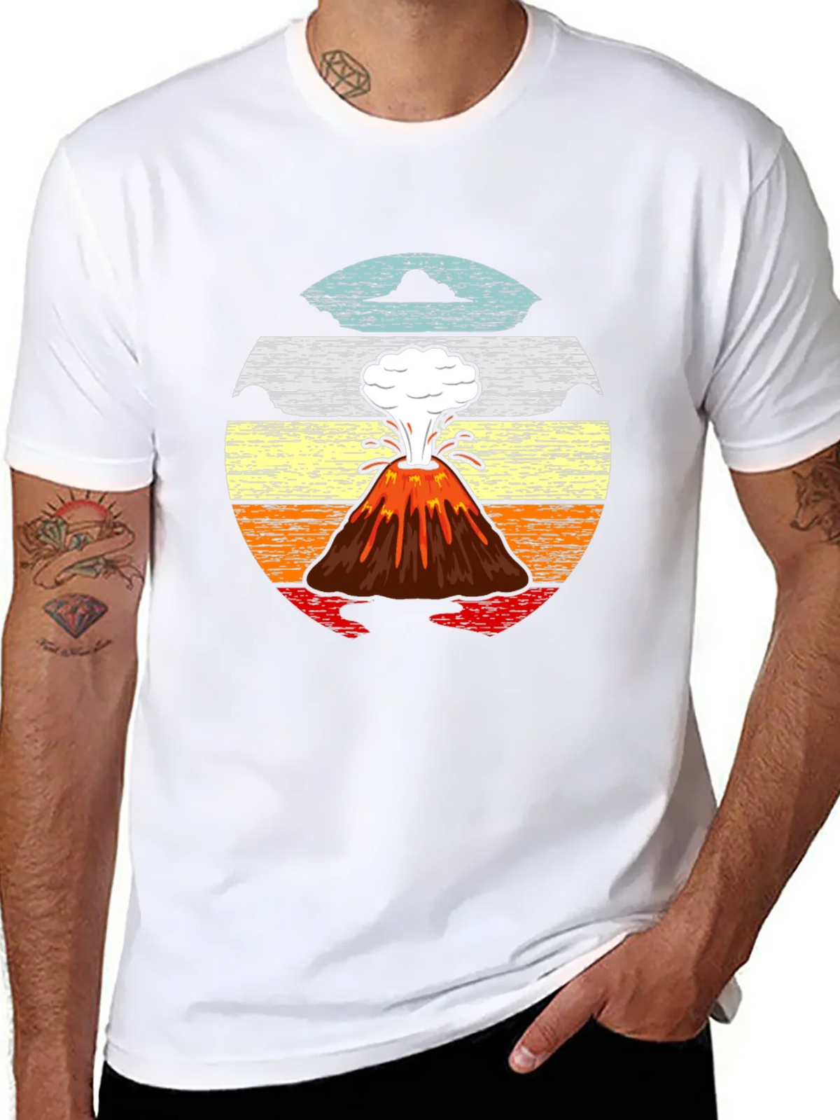 Volcano Sunset Graphic Tee - Retro Style product image 4