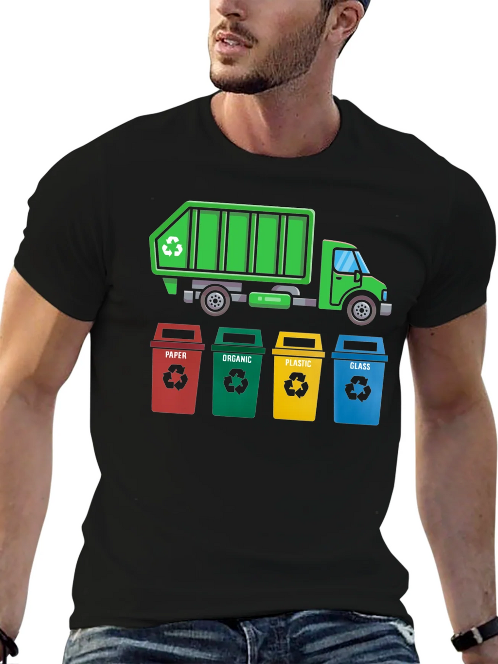 Recycle Truck & Bins T-Shirt - Eco-Friendly Design product image 6