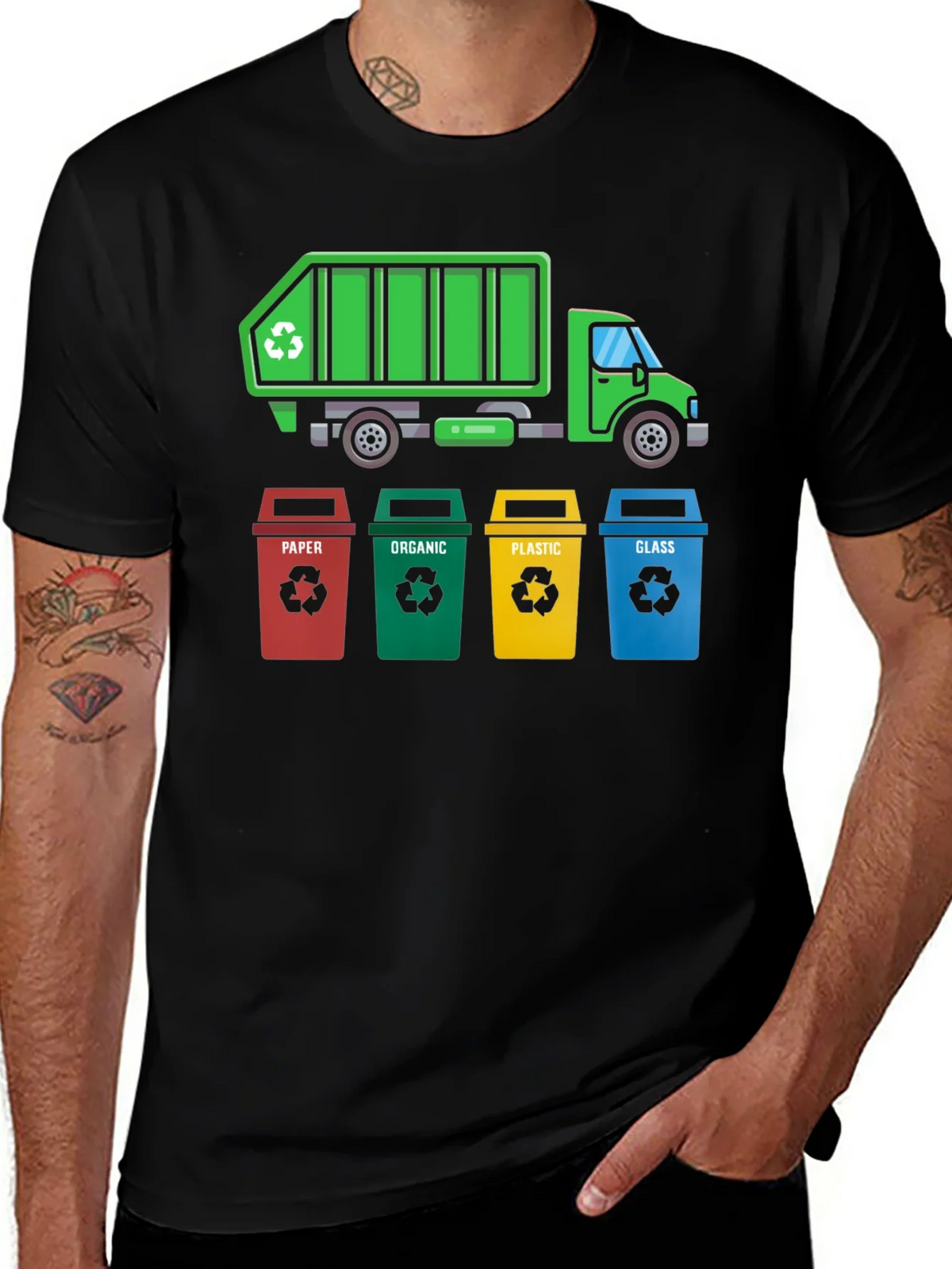Recycle Truck & Bins T-Shirt - Eco-Friendly Design product image 1