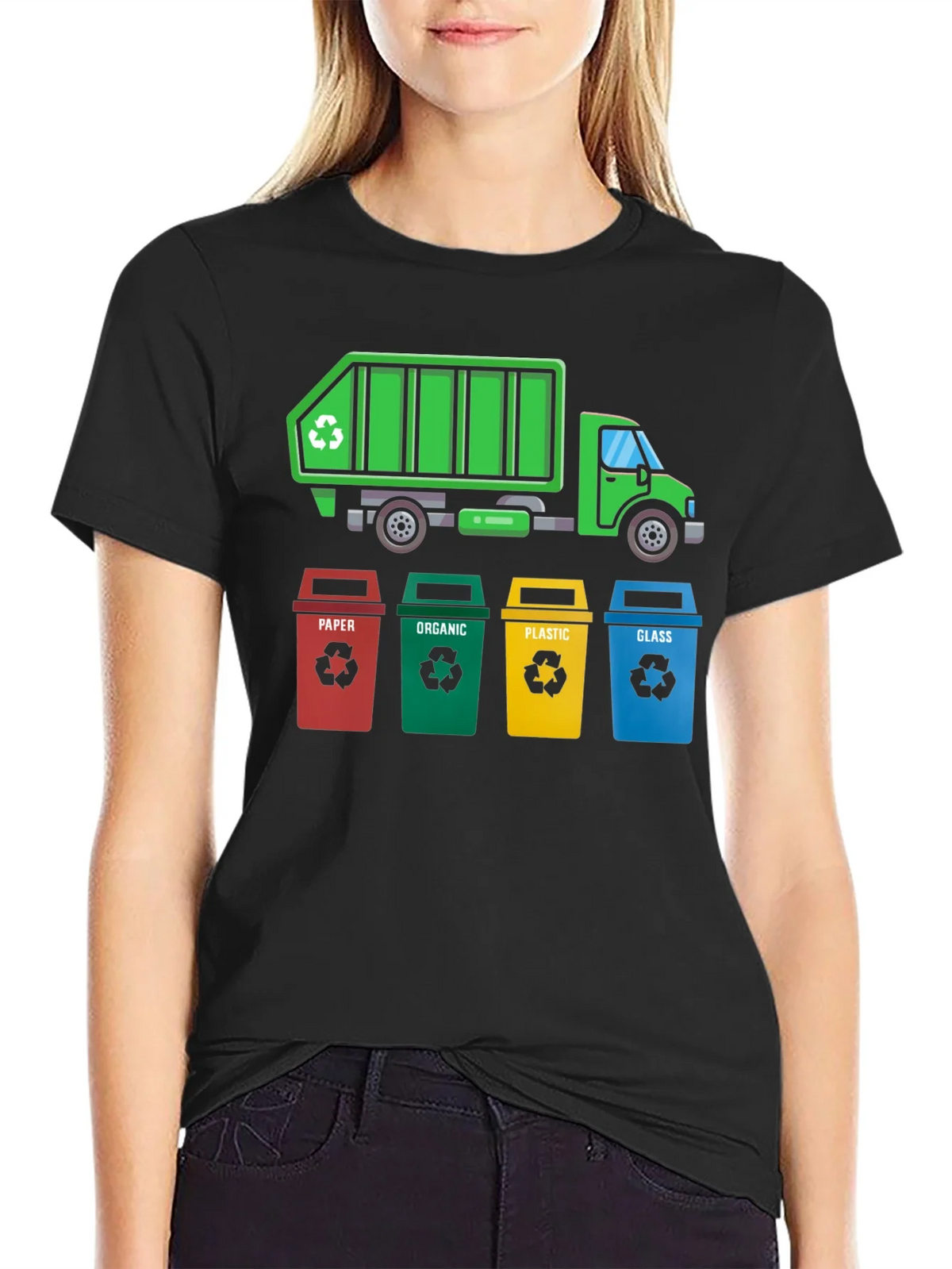 Recycle Truck & Bins T-Shirt - Eco-Friendly Design product image 2