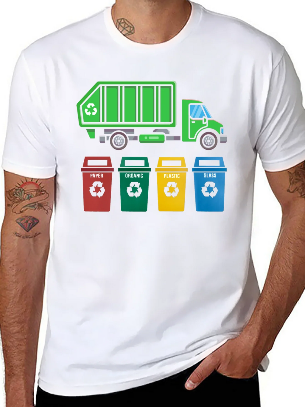 Recycle Truck & Bins T-Shirt - Eco-Friendly Design product image 7