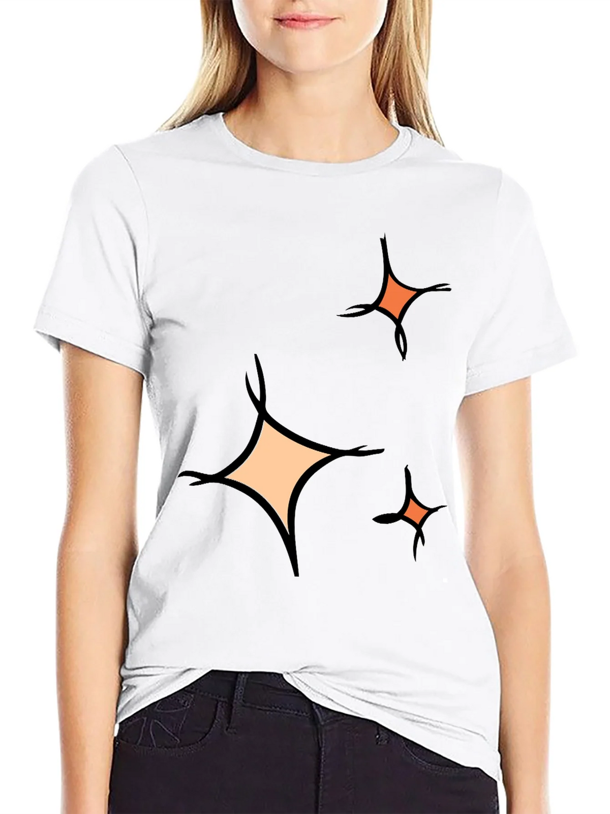 Sparkle Graphic Tee - Black Cotton Blend Casual product image 8