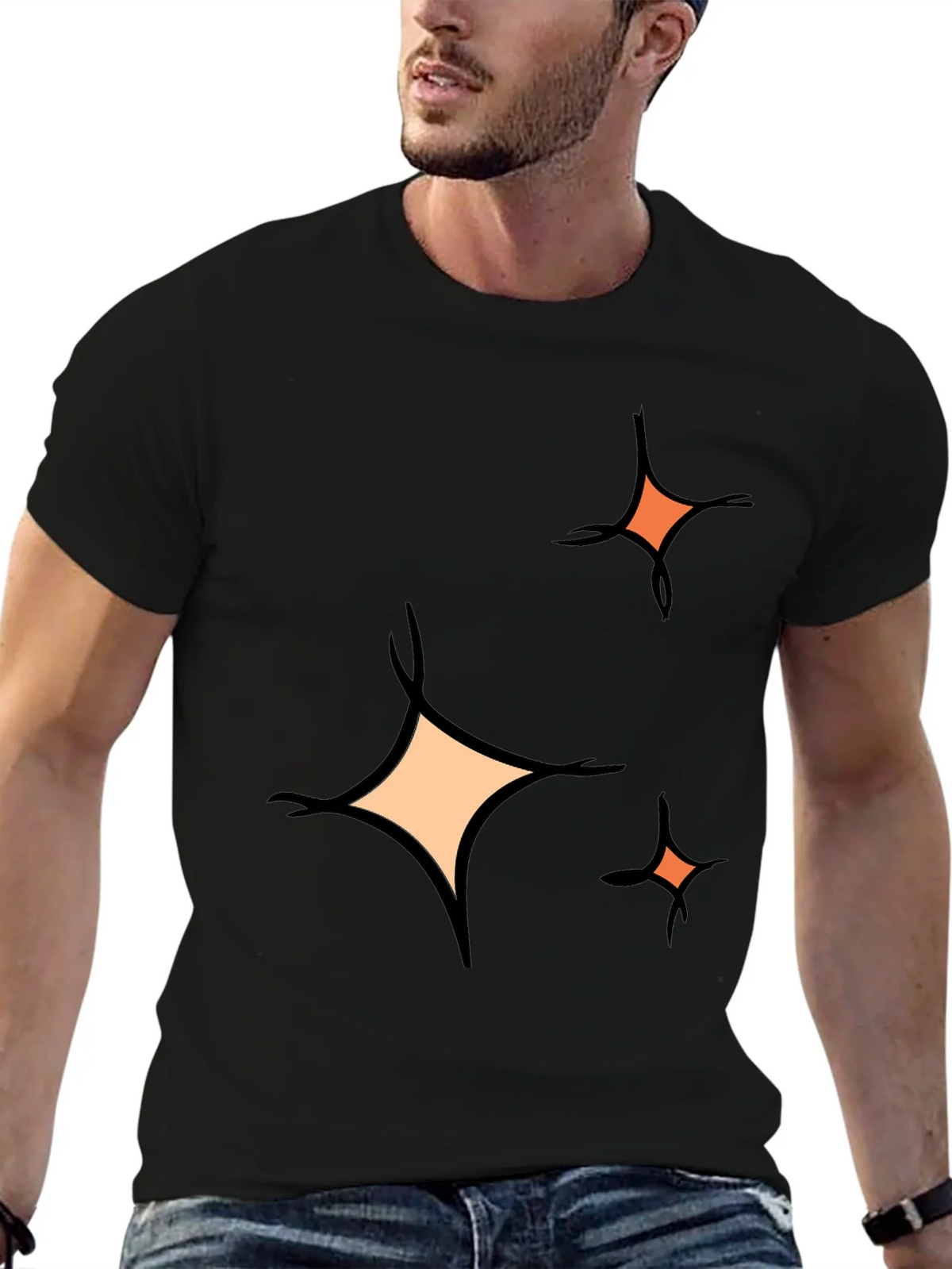 Sparkle Graphic Tee - Black Cotton Blend Casual product image 6