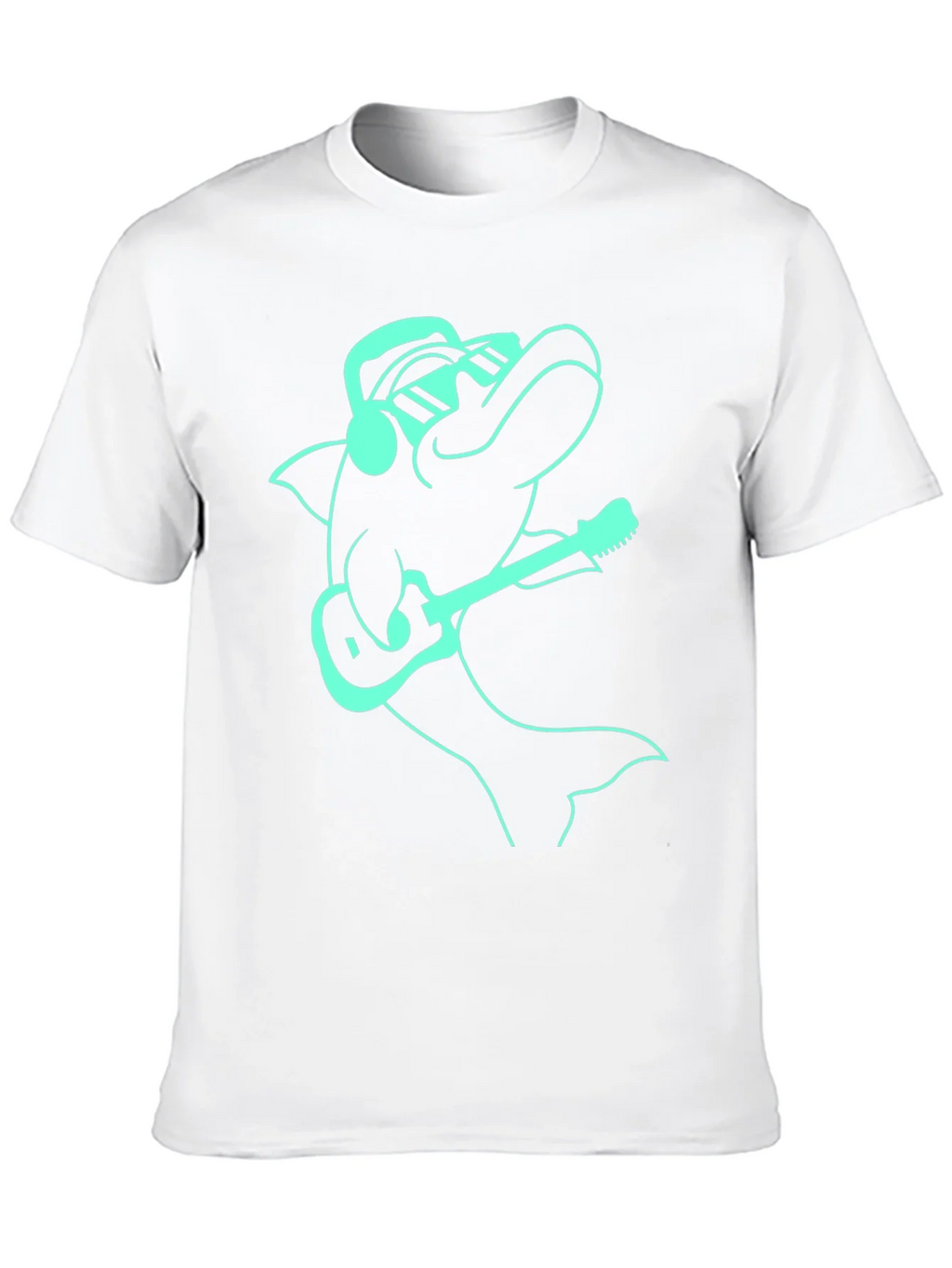 Cool Dolphin Guitarist Graphic Tee - Black product image 9