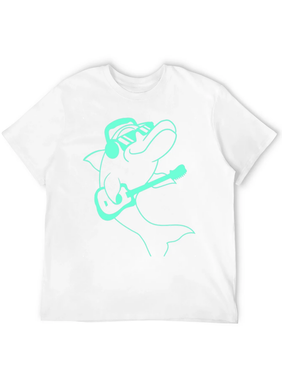 Cool Dolphin Guitarist Graphic Tee - Black product image 11