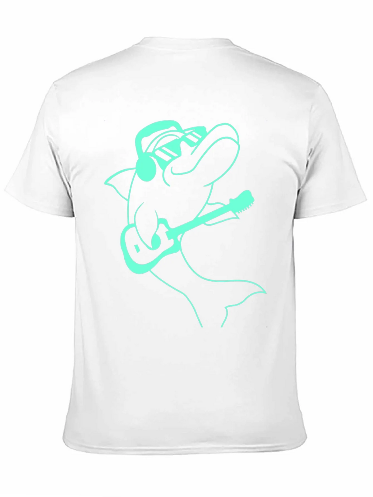 Cool Dolphin Guitarist Graphic Tee - Black product image 10