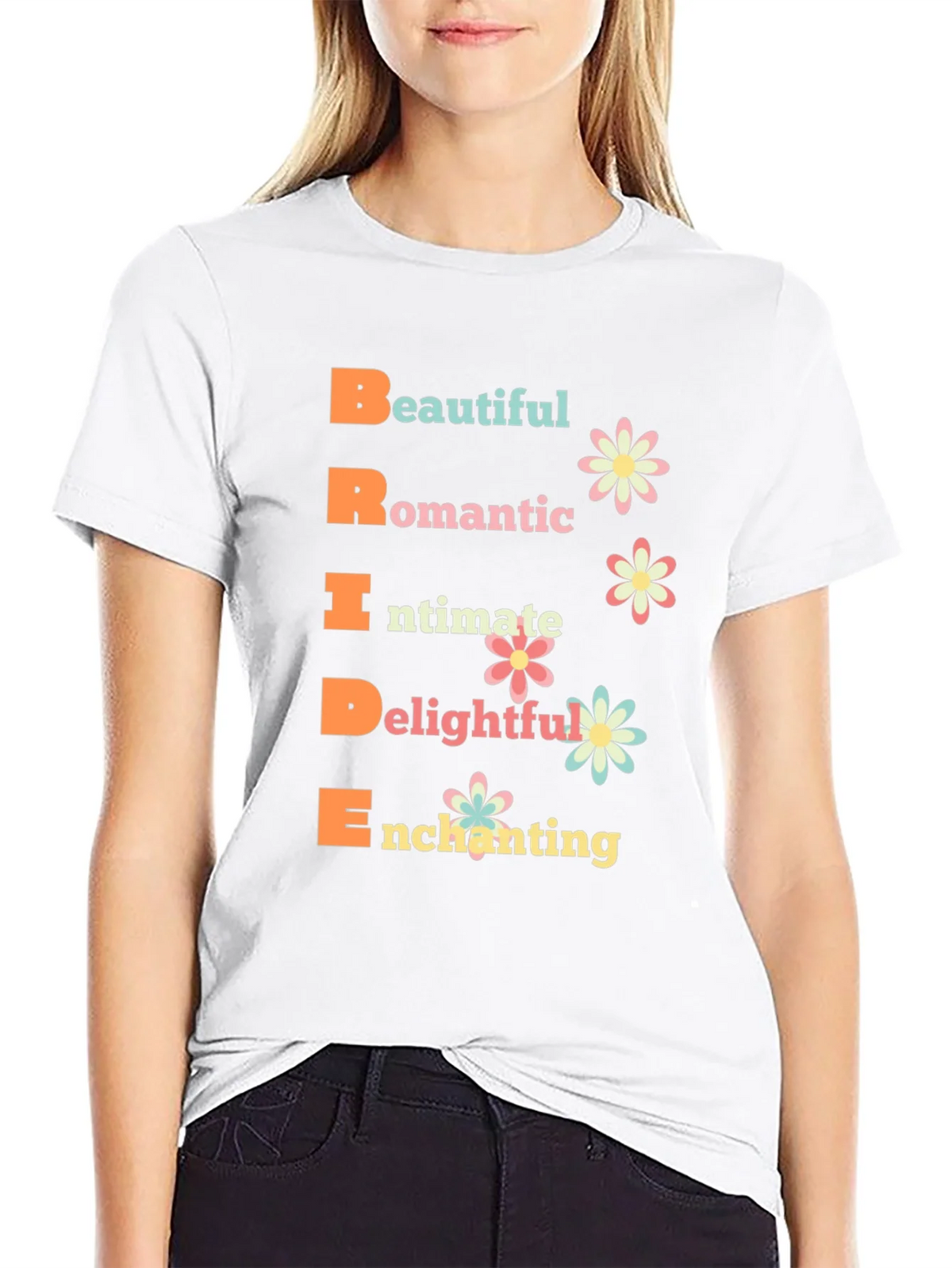 Bride Acronym Graphic T-Shirt - Romantic Wedding Tee product image 8