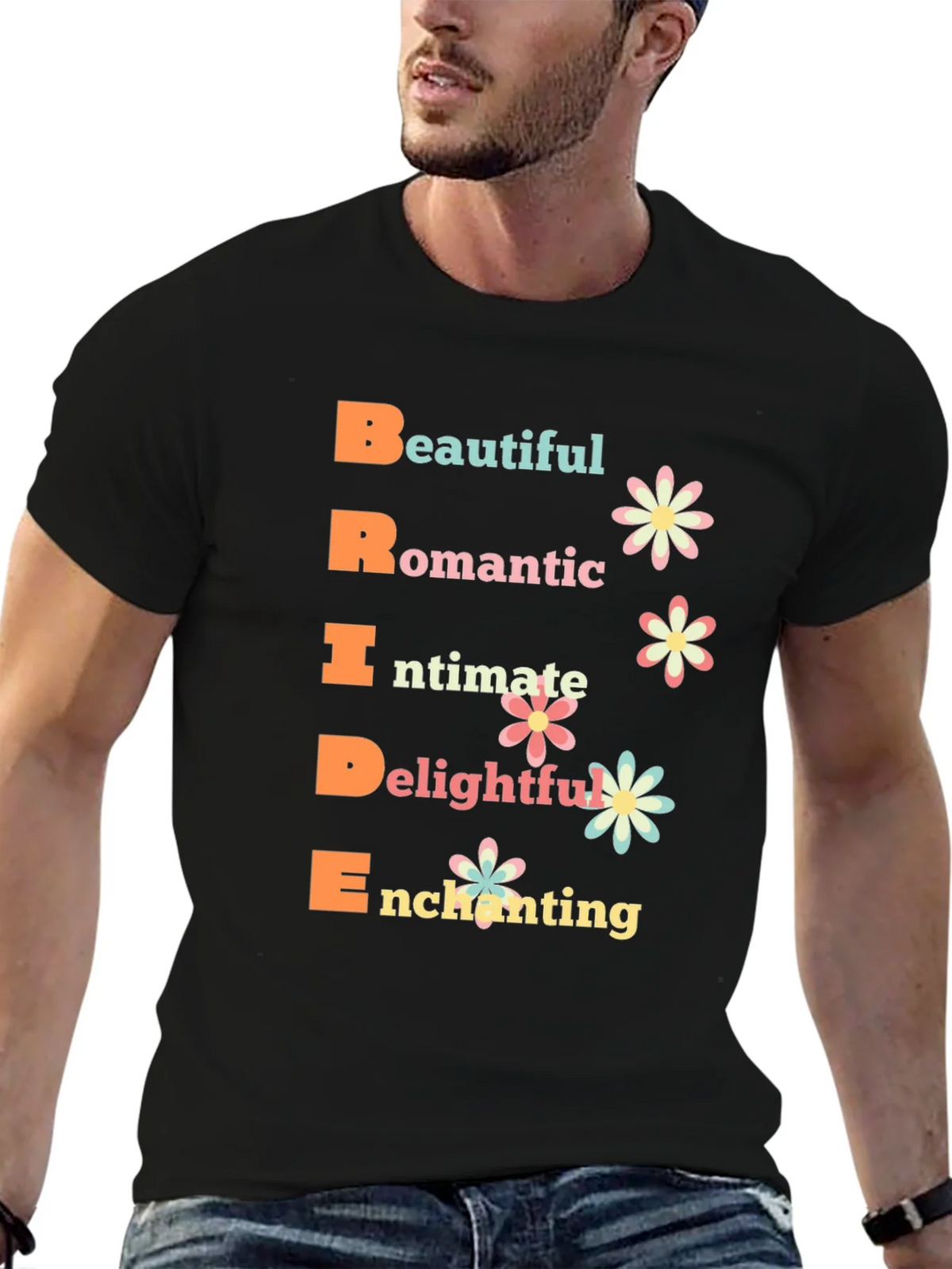 Bride Acronym Graphic T-Shirt - Romantic Wedding Tee product image 6