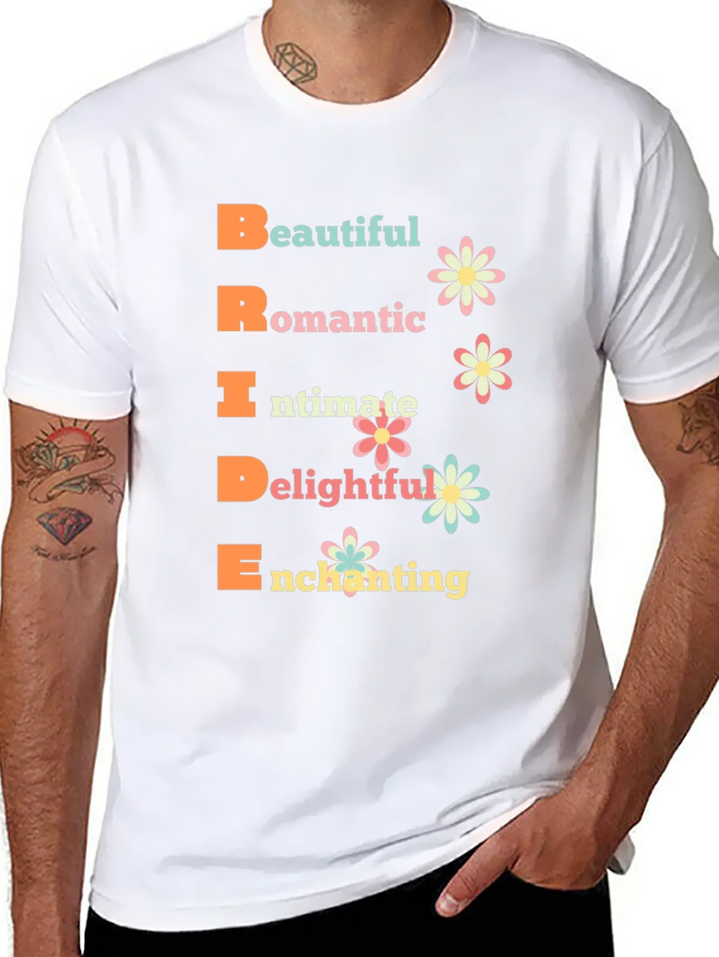 Bride Acronym Graphic T-Shirt - Romantic Wedding Tee product image 7