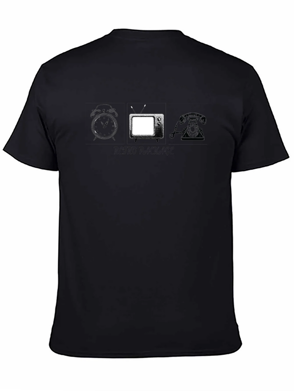 Vintage Tech T-Shirt: Clock TV Rotary Phone Design product image 4