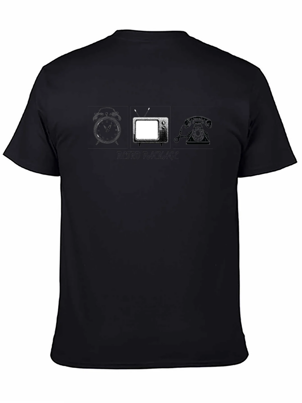 Vintage Tech T-Shirt: Clock TV Rotary Phone Design product image 4