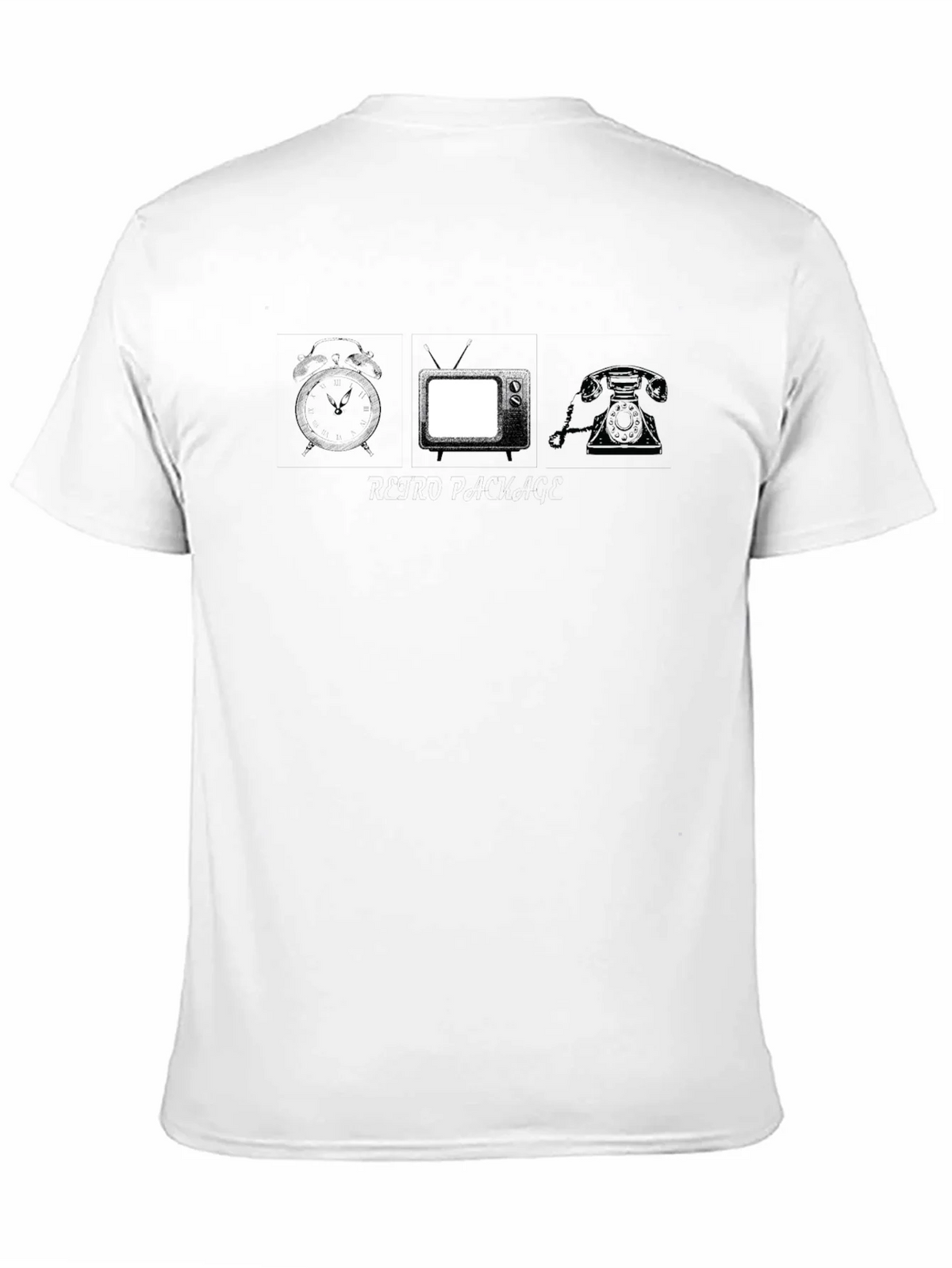 Vintage Tech T-Shirt: Clock TV Rotary Phone Design product image 10
