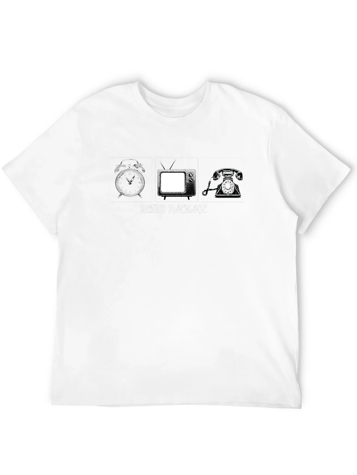 Vintage Tech T-Shirt: Clock TV Rotary Phone Design product image 11