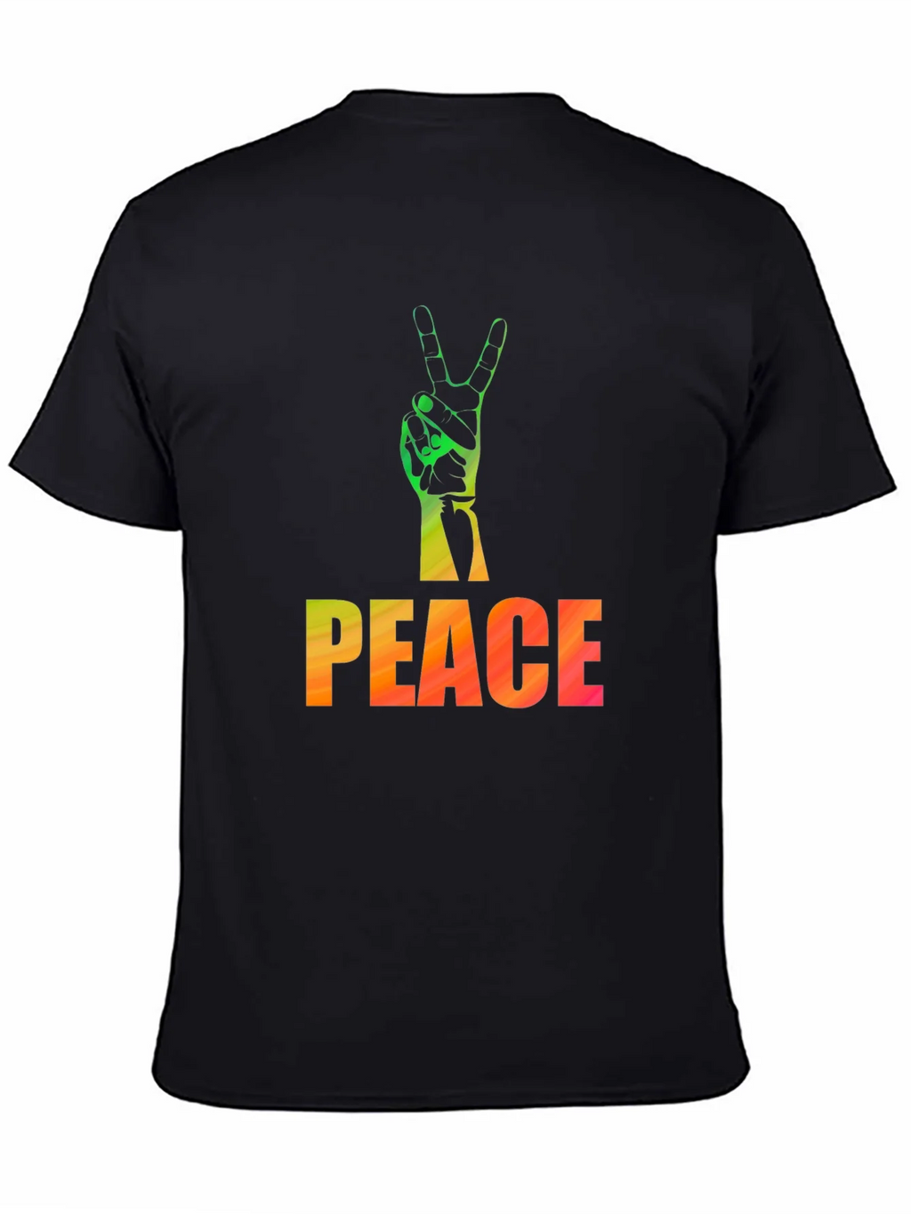 Peace Sign Graphic Tee - Black Casual T-Shirt product image 4