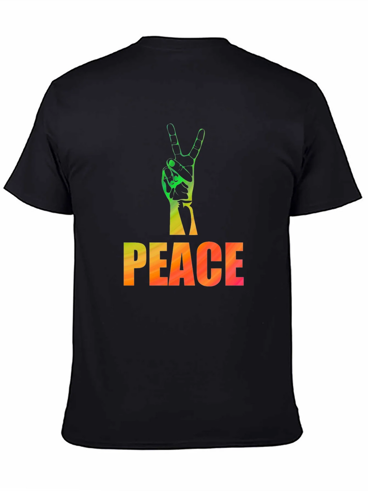 Peace Sign Graphic Tee - Black Casual T-Shirt product image 4