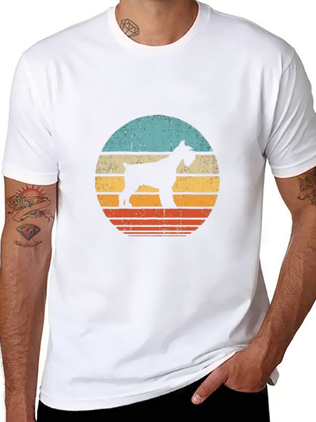 Vintage Schnauzer Sunset T-Shirt | Dog Lover Tee product image 7