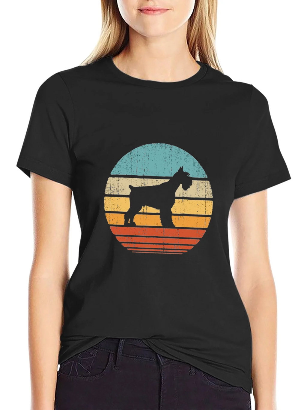 Vintage Schnauzer Sunset T-Shirt | Dog Lover Tee product image 2