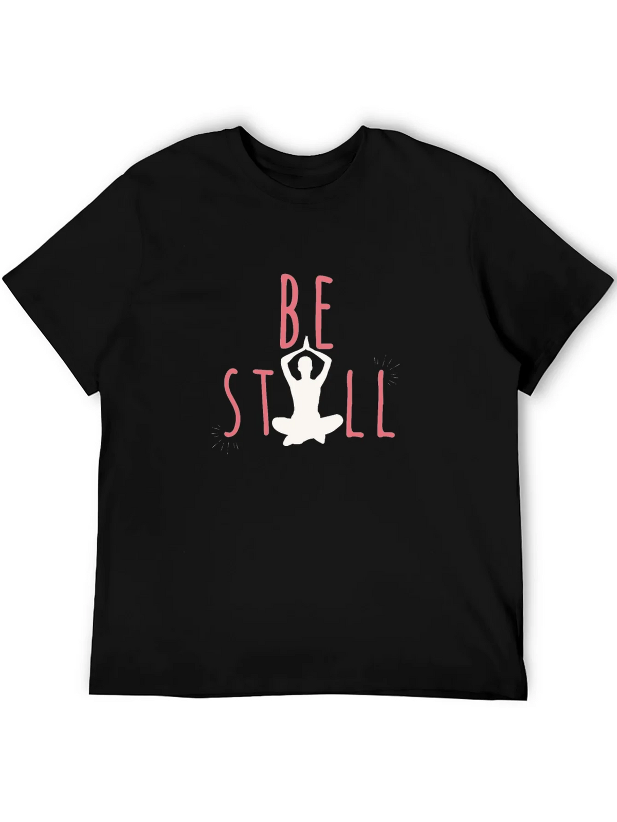 Be Still Yoga Graphic Black T-Shirt product image 5