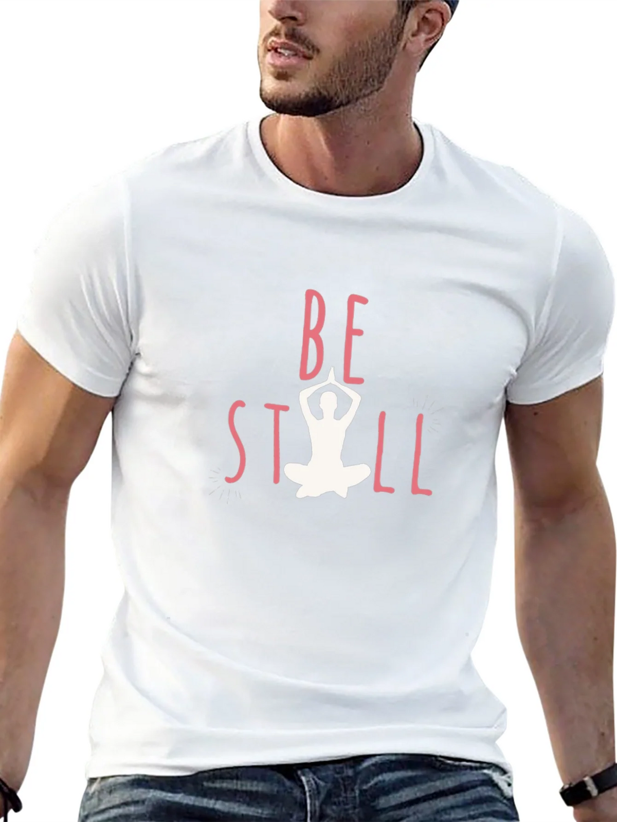 Be Still Yoga Graphic Black T-Shirt product image 12
