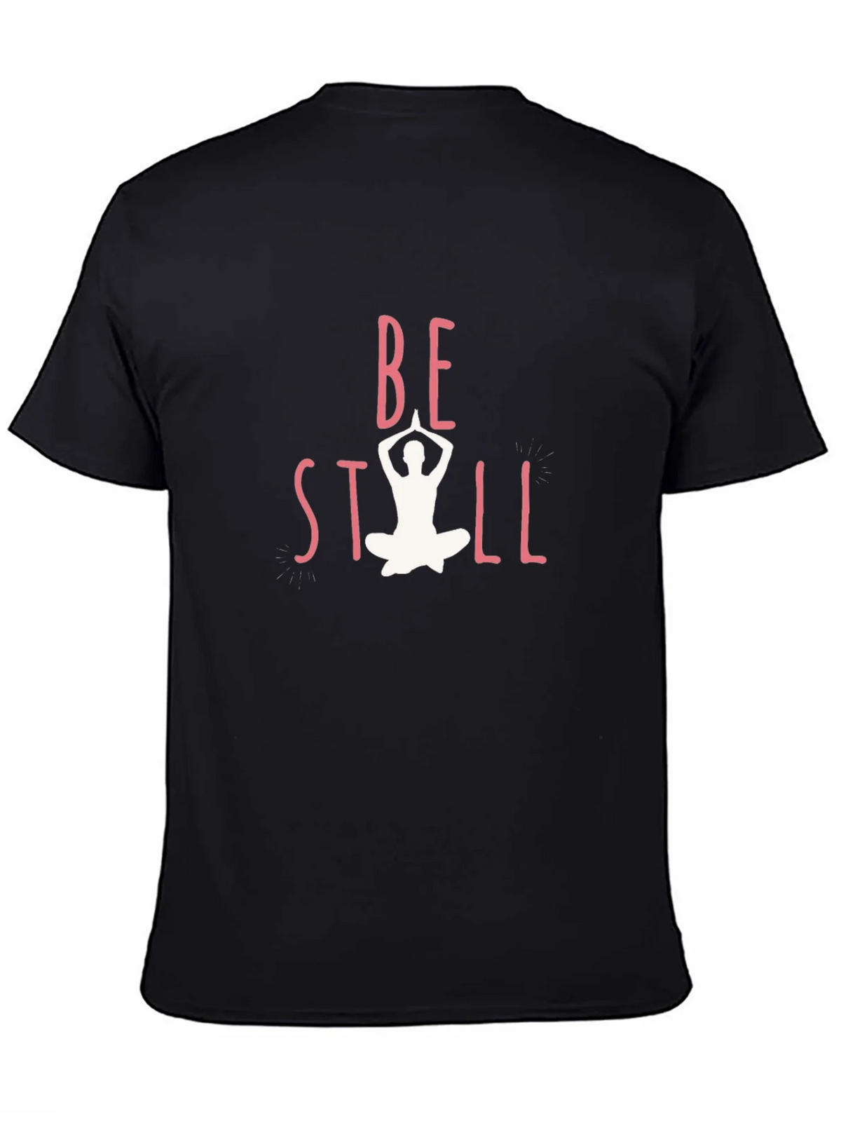 Be Still Yoga Graphic Black T-Shirt product image 4
