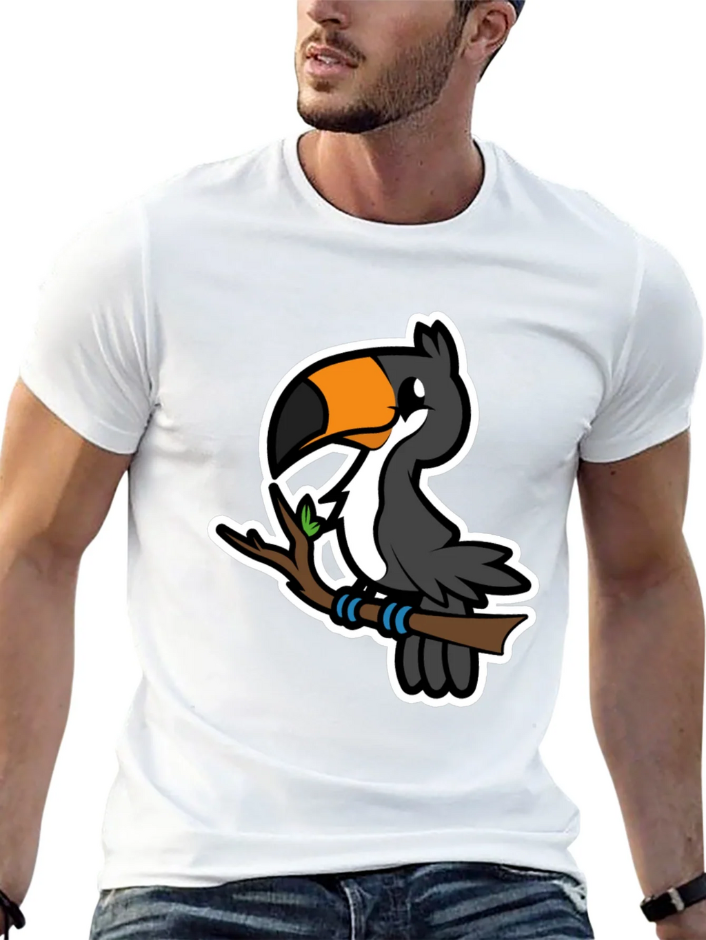 Cartoon Toucan on Branch Graphic T-Shirt product image 12