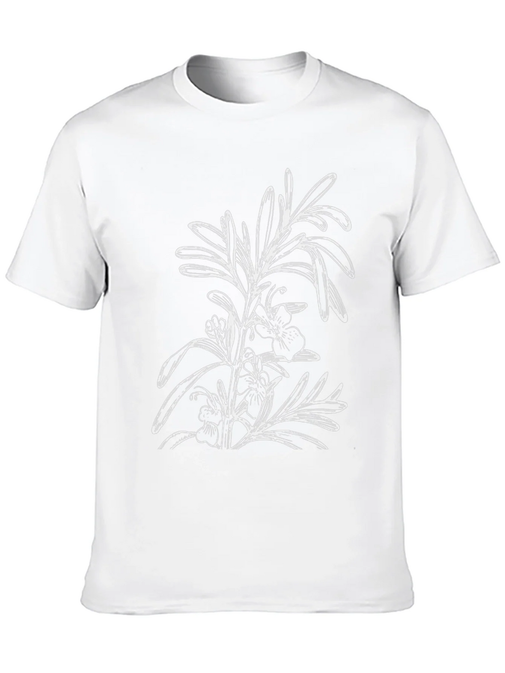 Black T-Shirt with Floral Botanical Graphic product image 9
