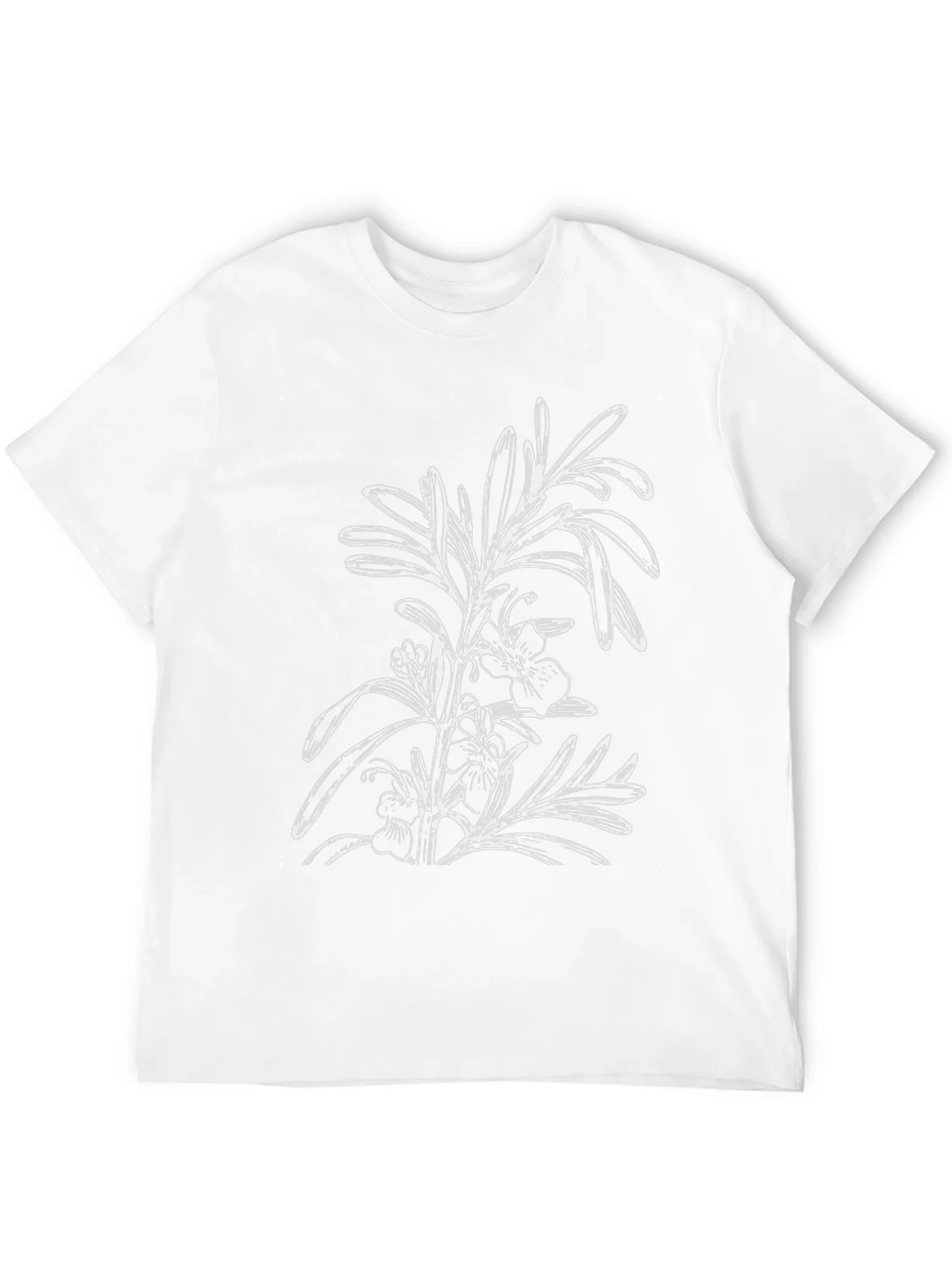 Black T-Shirt with Floral Botanical Graphic product image 11