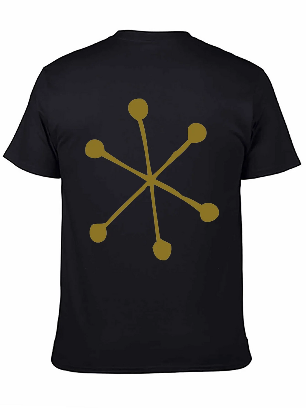 Abstract Starburst Graphic Tee - Black Cotton Casual product image 3
