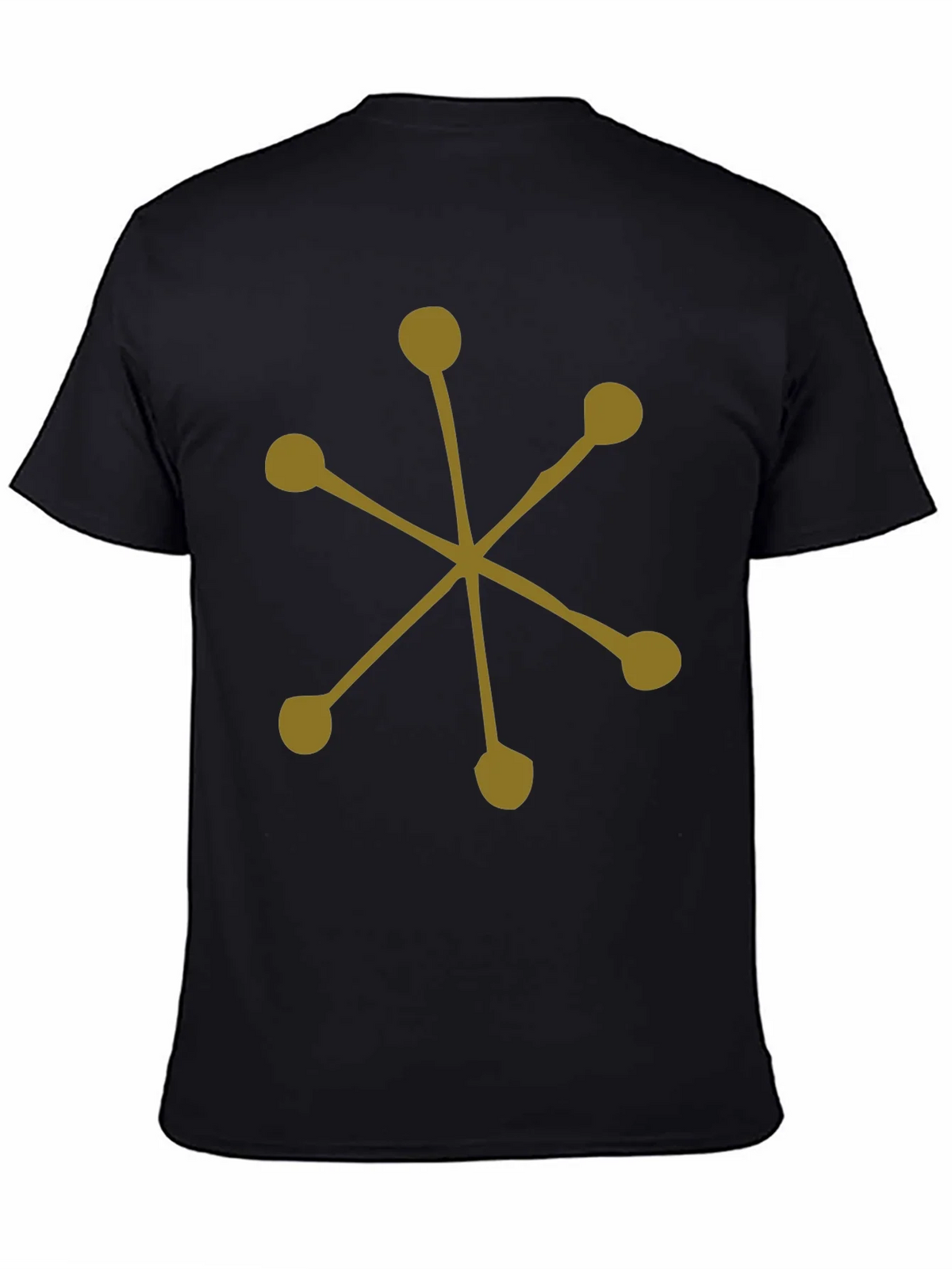 Abstract Starburst Graphic Tee - Black Cotton Casual product image 3