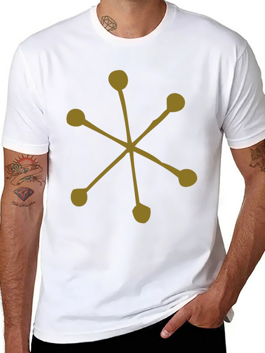 Abstract Starburst Graphic Tee - Black Cotton Casual product image 6