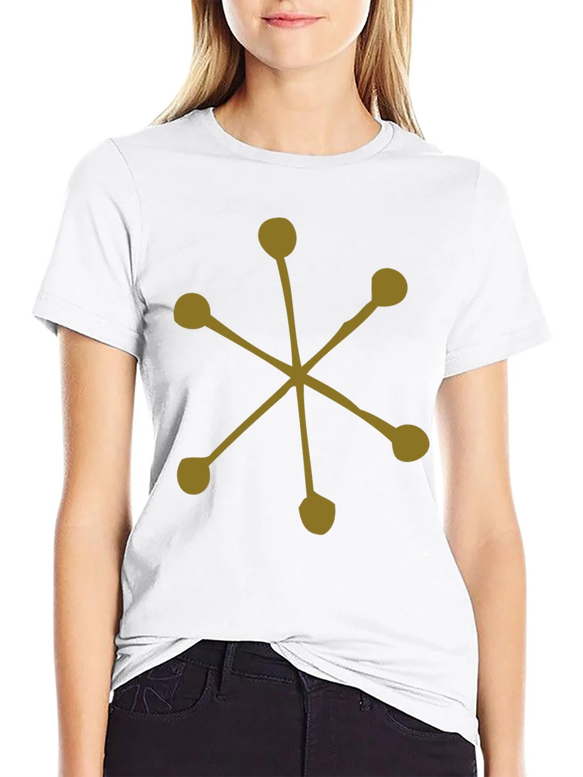 Abstract Starburst Graphic Tee - Black Cotton Casual product image 7