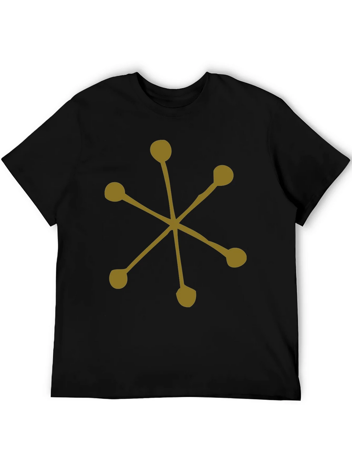 Abstract Starburst Graphic Tee - Black Cotton Casual product image 4