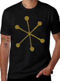 Abstract Starburst Graphic Tee - Black Cotton Casual product image 1