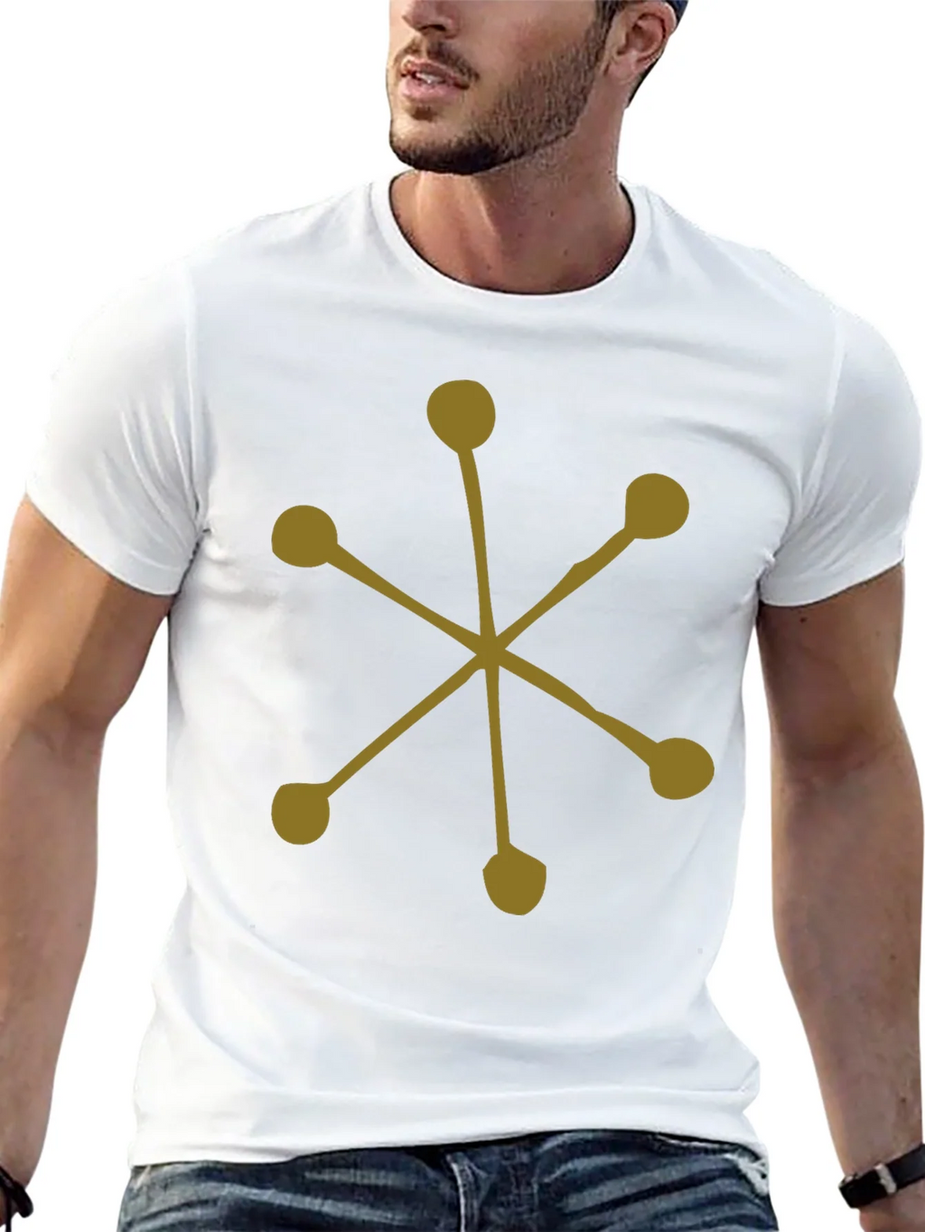 Abstract Starburst Graphic Tee - Black Cotton Casual product image 10