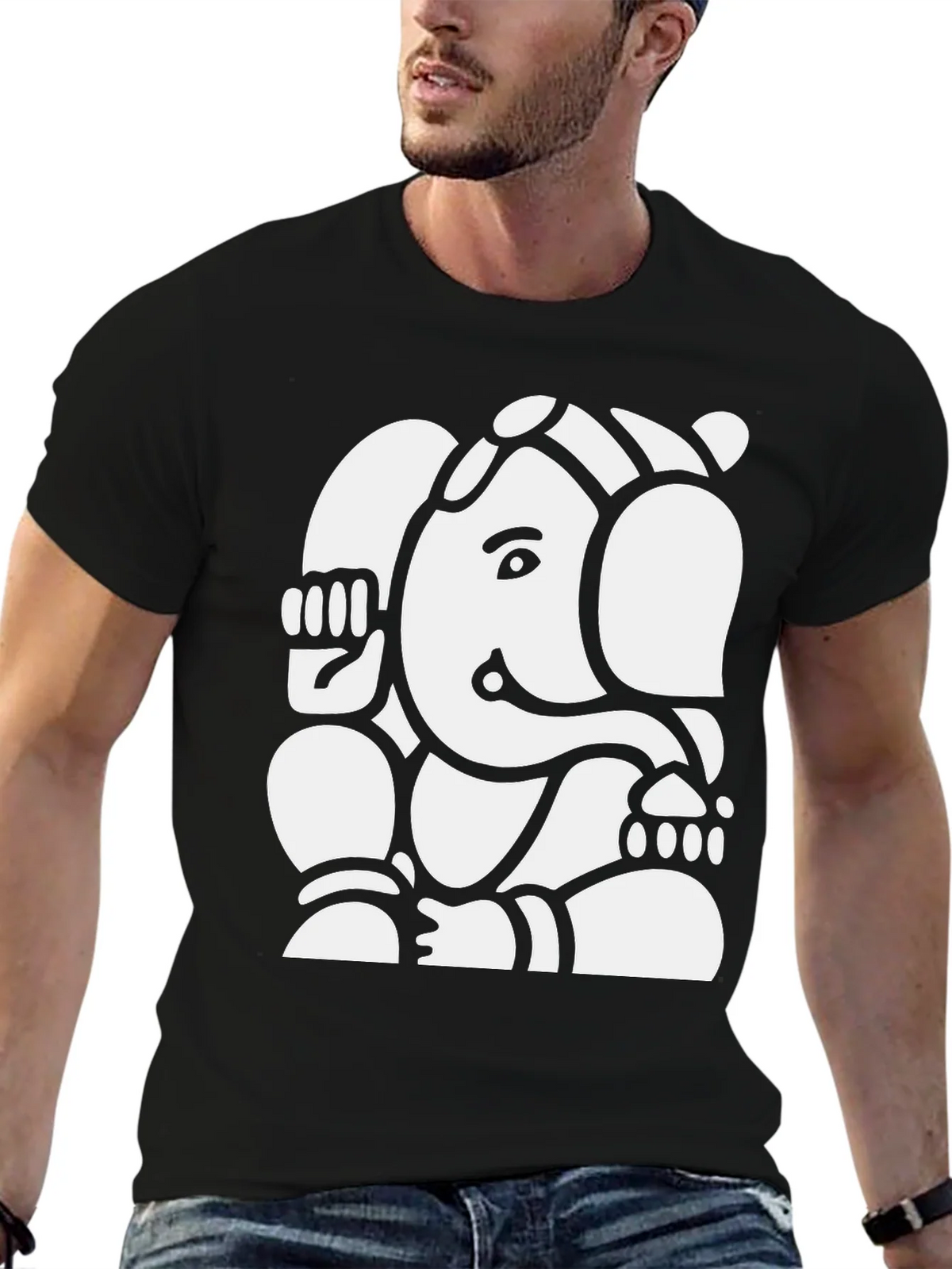 Ganesh Graphic Tee - Black Cotton Blend product image 6