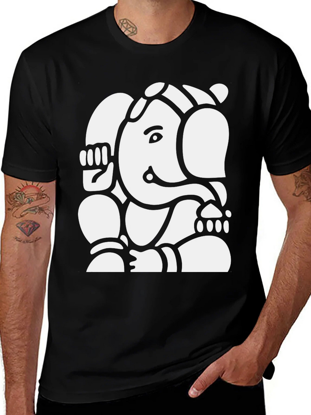 Ganesh Graphic Tee - Black Cotton Blend product image 1