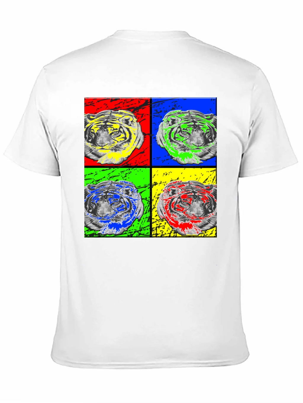 Pop Art Tiger Graphic Black T-Shirt product image 10
