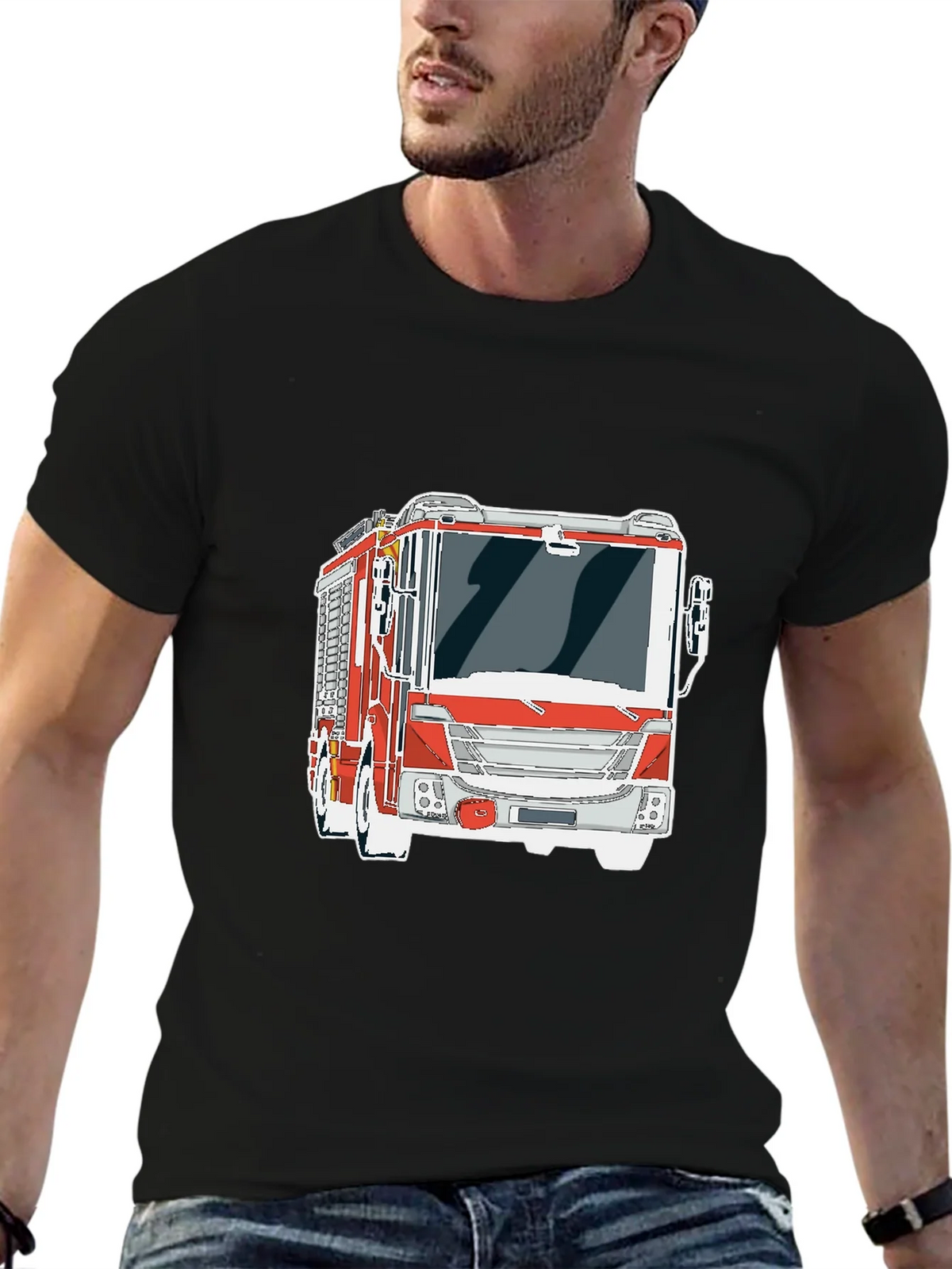 Firetruck Graphic Tee - Cool Fire Engine T-Shirt product image 6