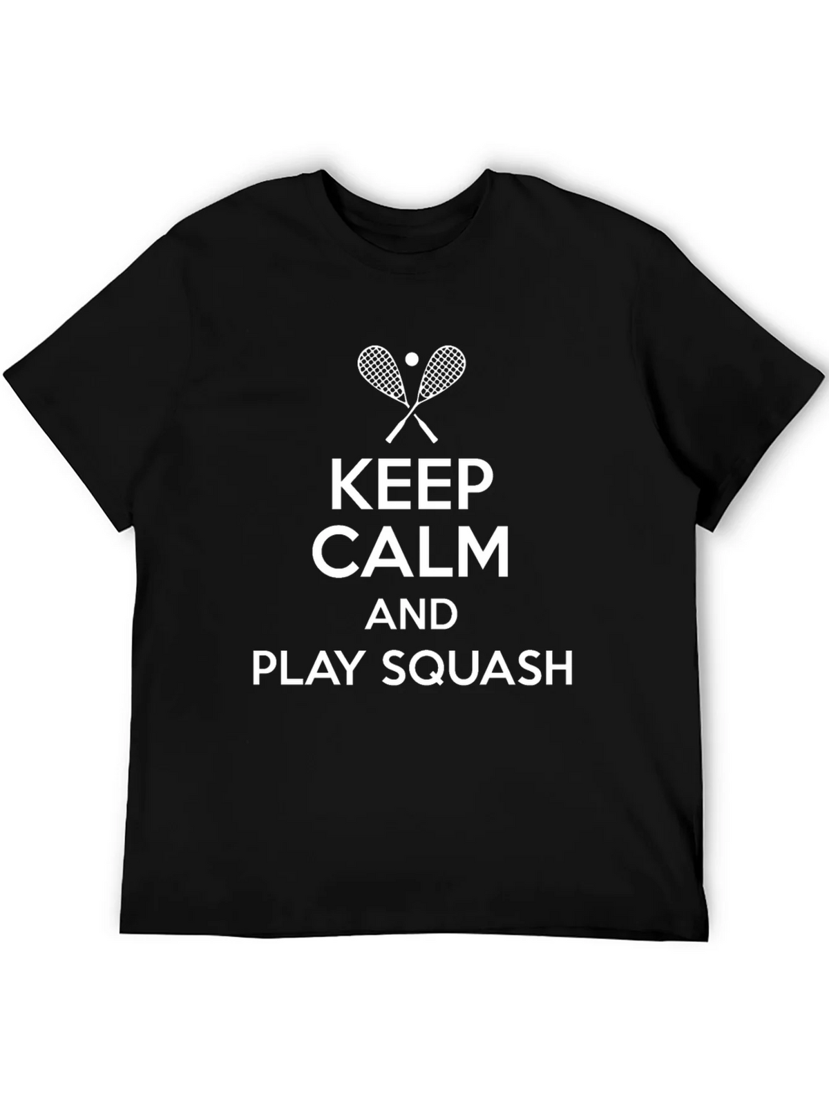 Keep Calm & Play Squash Black T-Shirt product image 5