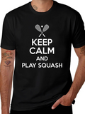 Keep Calm & Play Squash Black T-Shirt product image 1