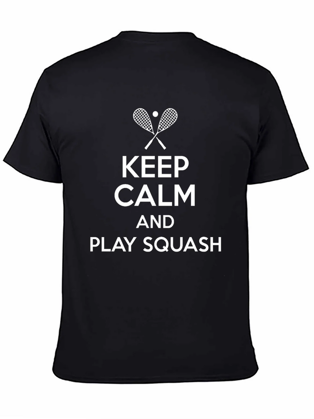 Keep Calm & Play Squash Black T-Shirt product image 4
