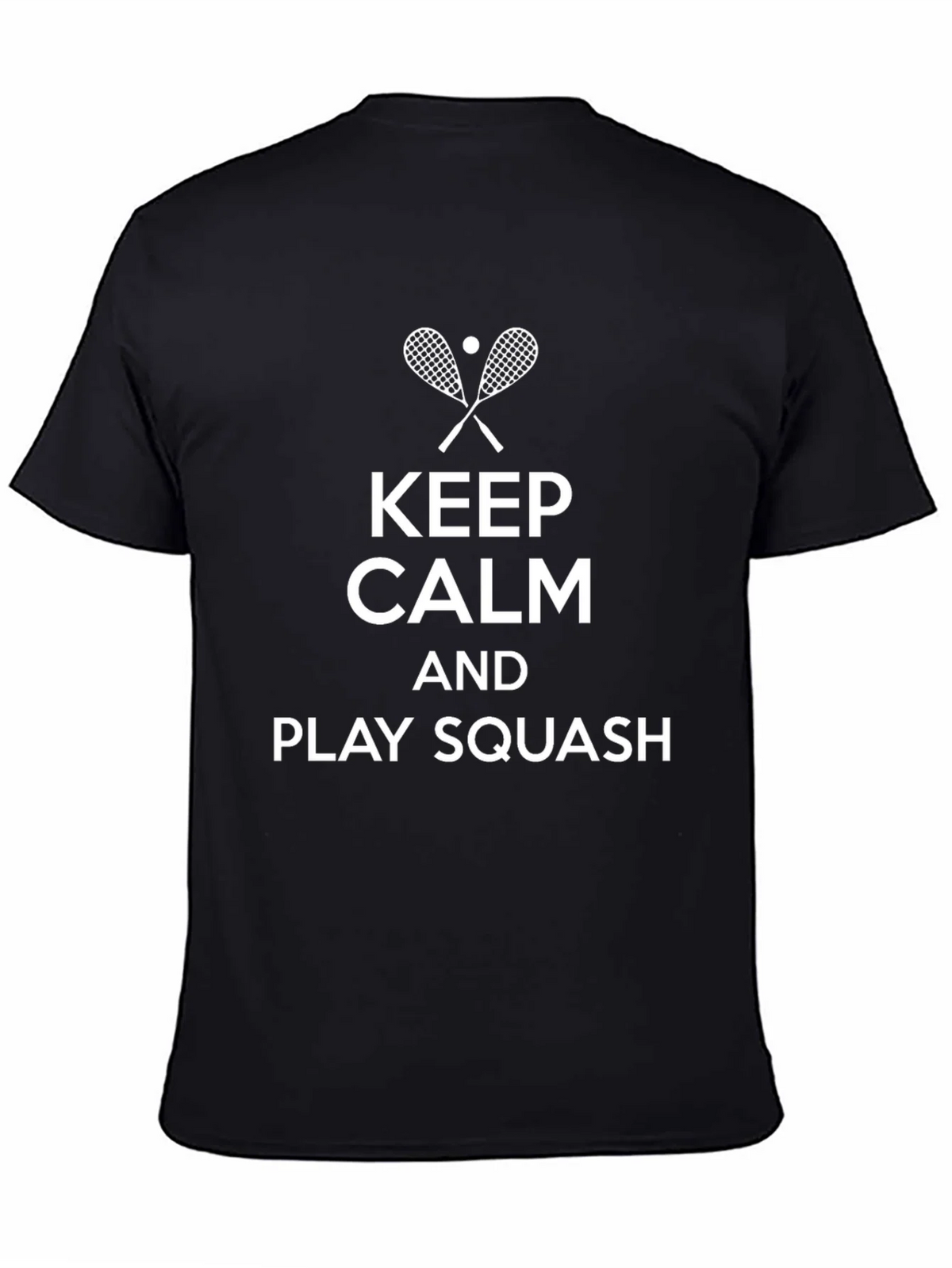 Keep Calm & Play Squash Black T-Shirt product image 4
