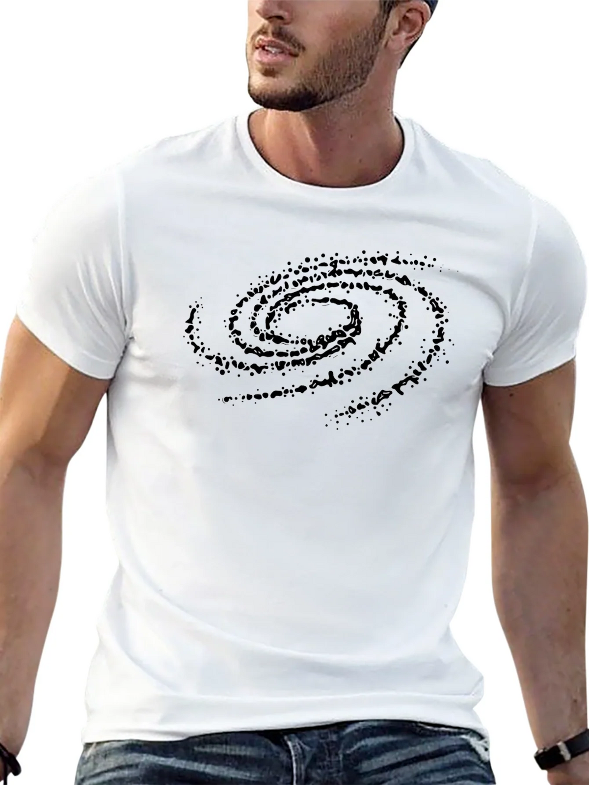 Galaxy Spiral Graphic Print T-Shirt - Black product image 11