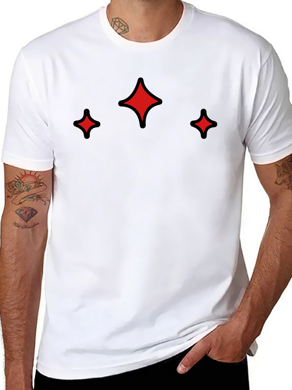 Modern Black Tee with Red Sparkle Design product image 7