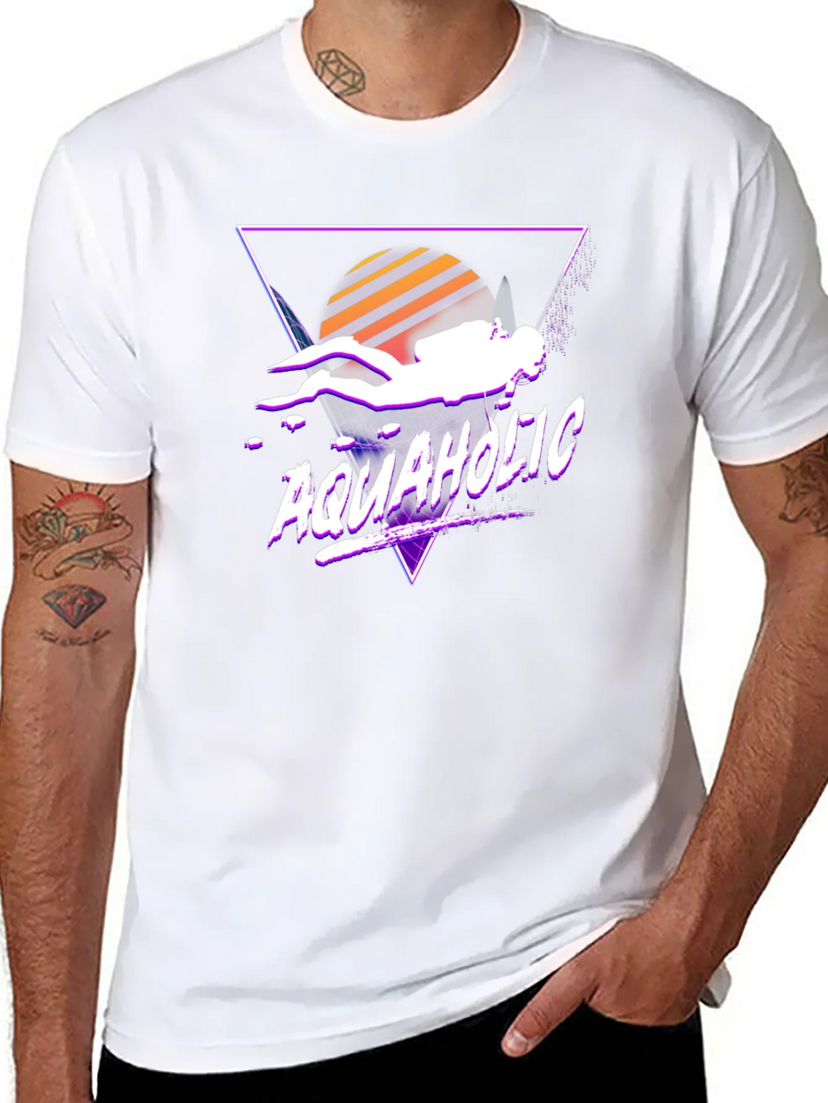 Aquaholic Scuba Diver Graphic Tee - Retro Style product image 5
