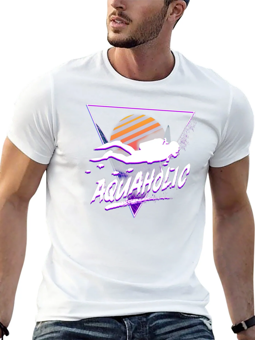 Aquaholic Scuba Diver Graphic Tee - Retro Style product image 8