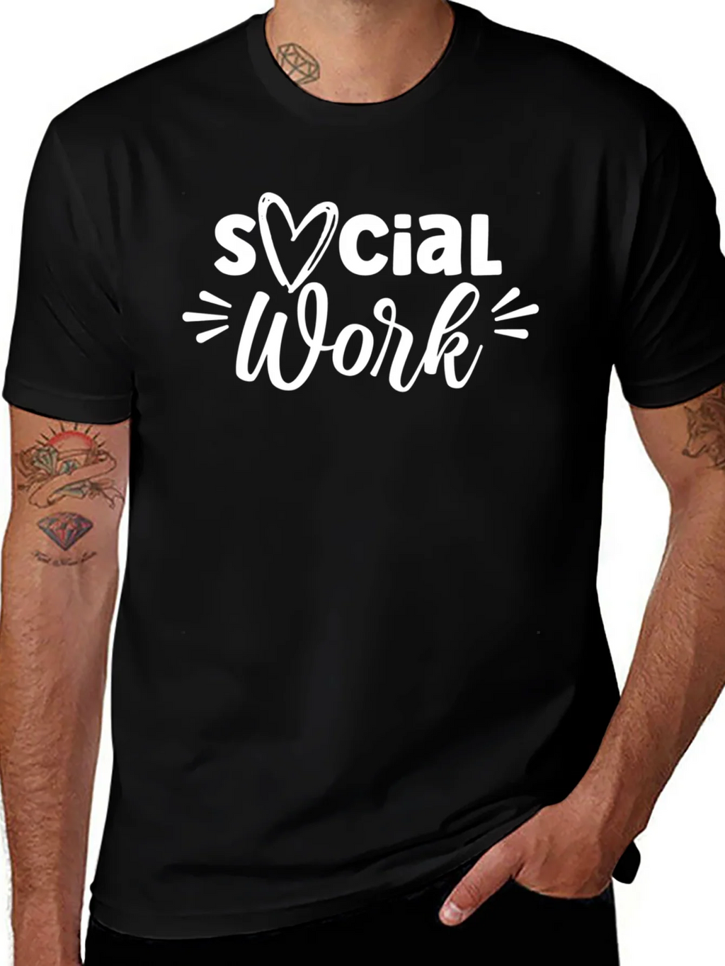 Social Work Heart Graphic Tee - Black product image 1