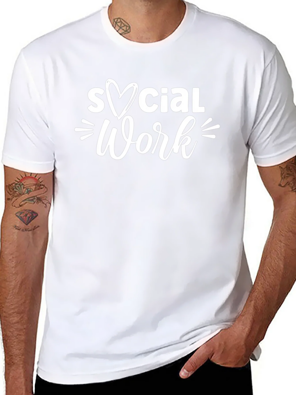 Social Work Heart Graphic Tee - Black product image 7