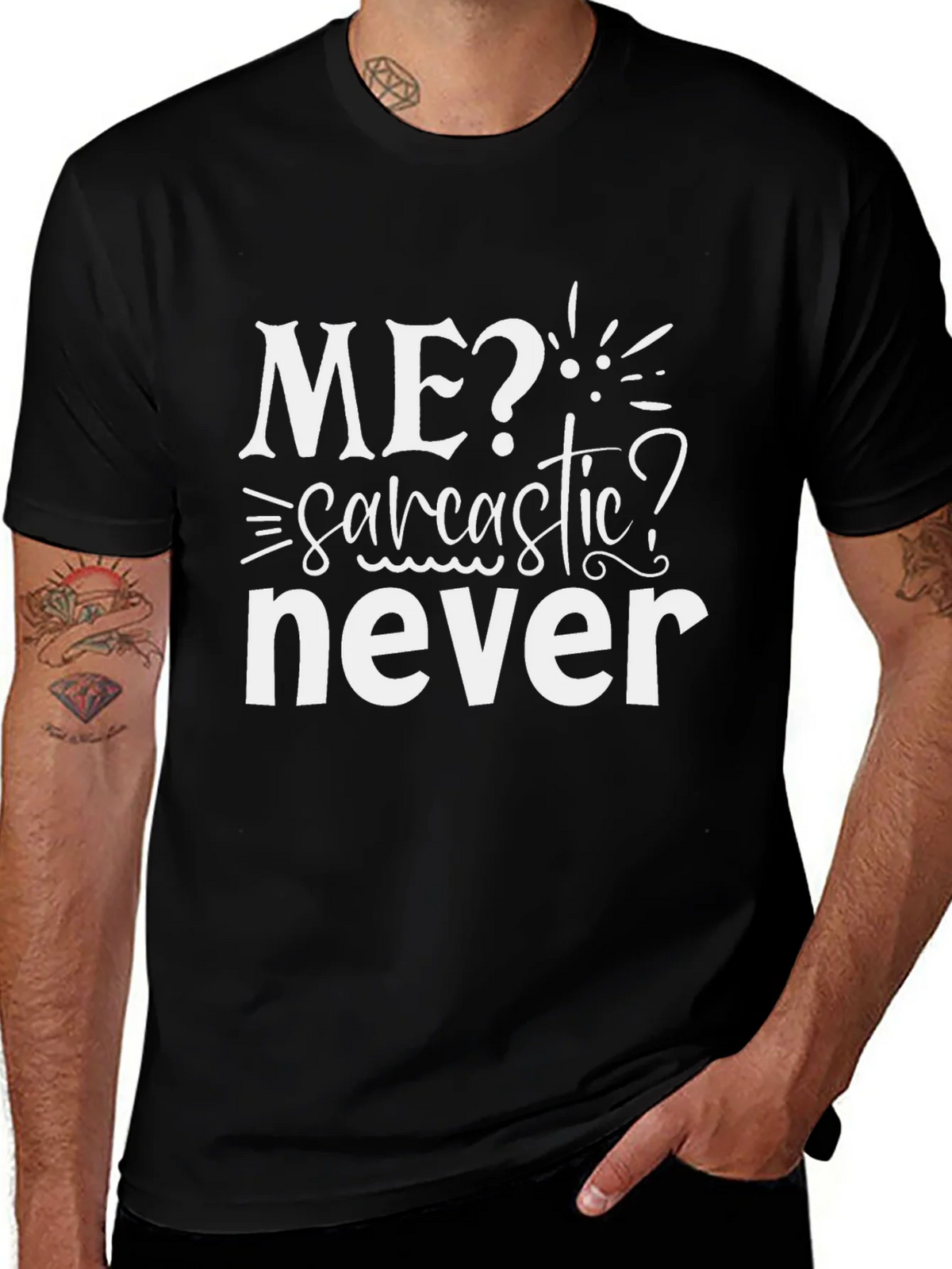 Sarcastic Never T-Shirt - Mens Novelty Tee product image 1